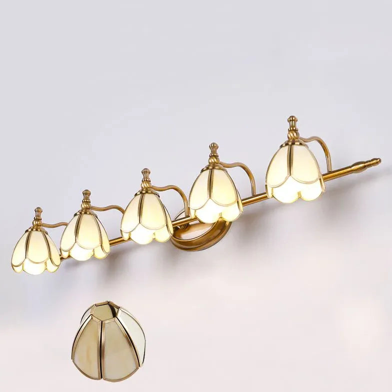 Classical Petal Gold Bathroom Wall Lights