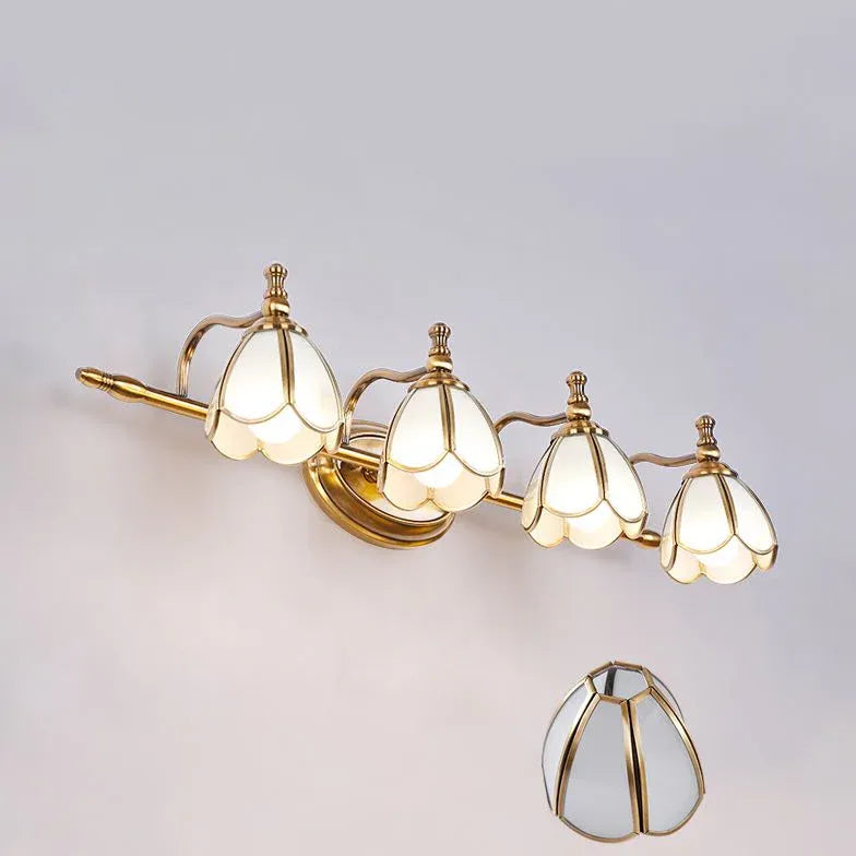 Classical Petal Gold Bathroom Wall Lights