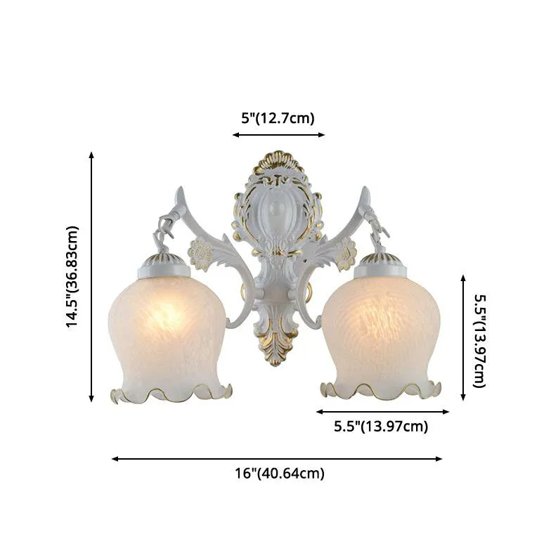 European Carved Flowers Vintage Wall Lights