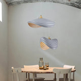 Sleek Wave-Shaped White Dining Room Pendant Light