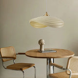 Sleek Wave-Shaped White Dining Room Pendant Light