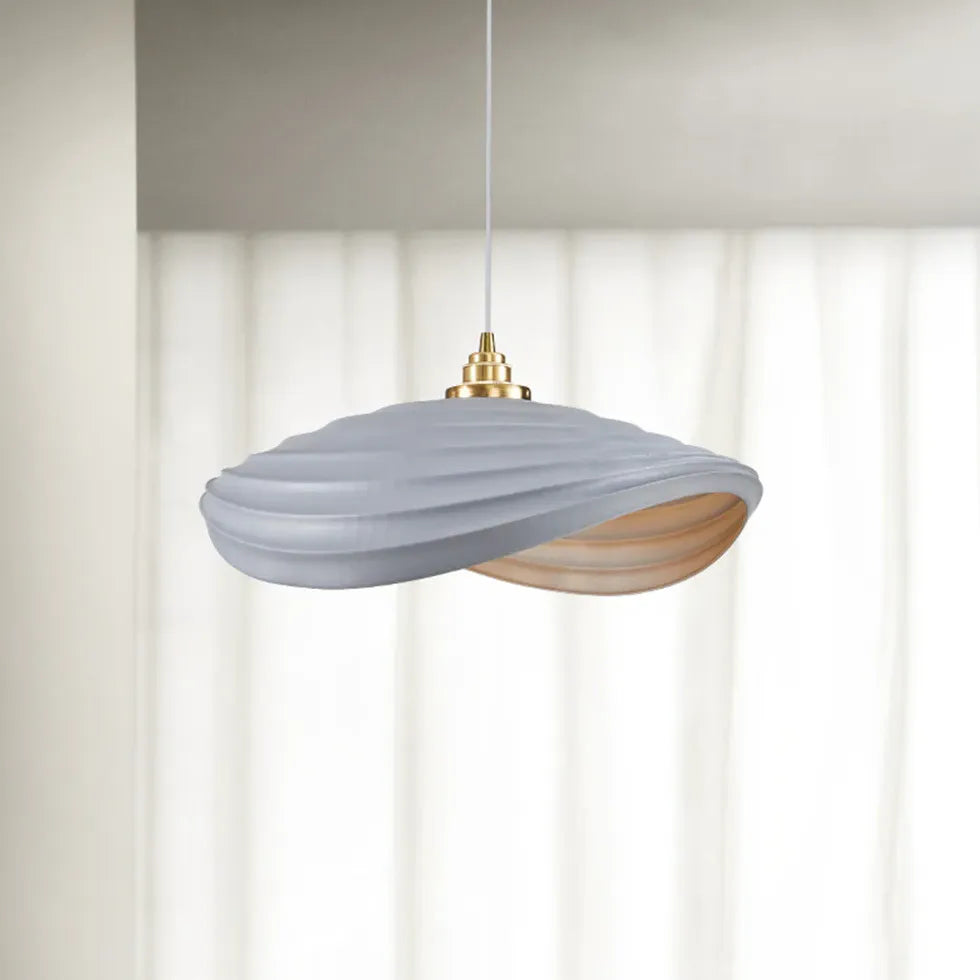 Sleek Wave-Shaped White Dining Room Pendant Light