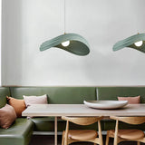 Sleek Wave-Shaped White Dining Room Pendant Light