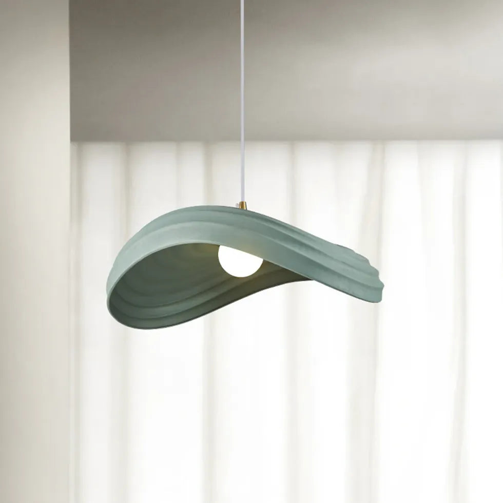 Sleek Wave-Shaped White Dining Room Pendant Light