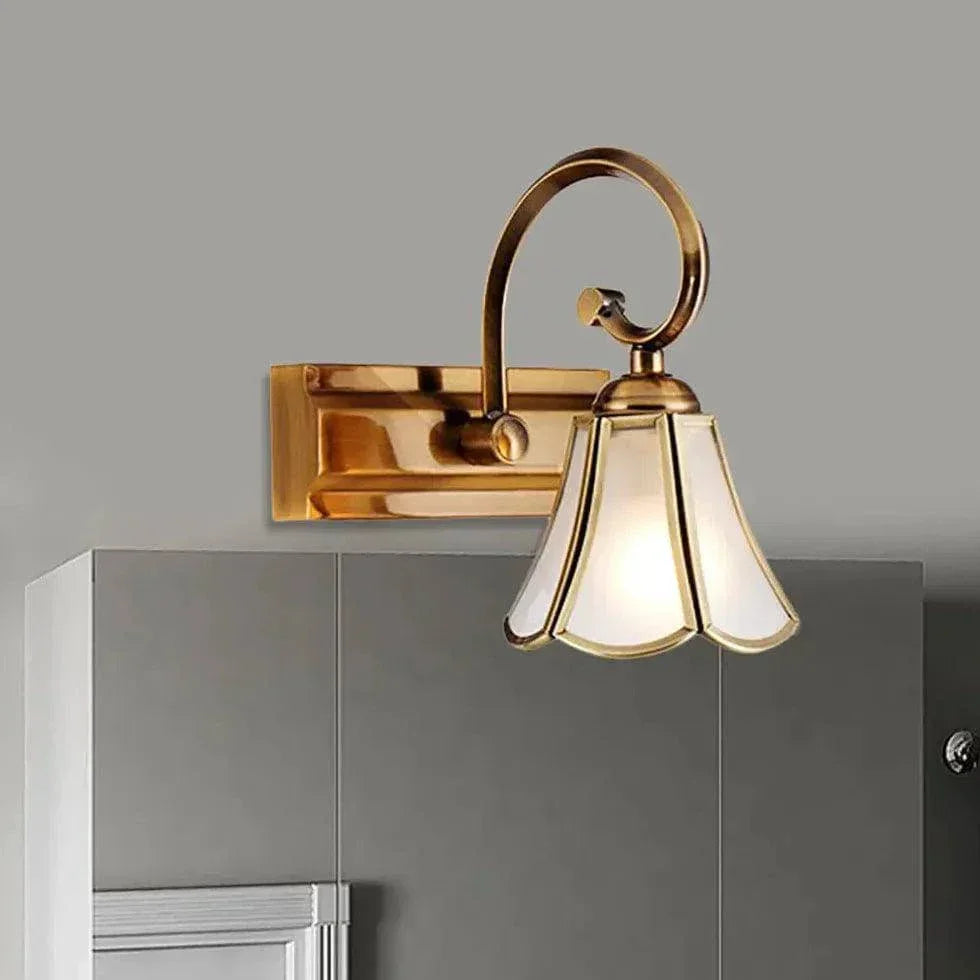 Applique Murale Dorée Salle De Bain Miroir Led Rétro - Clowas.fr