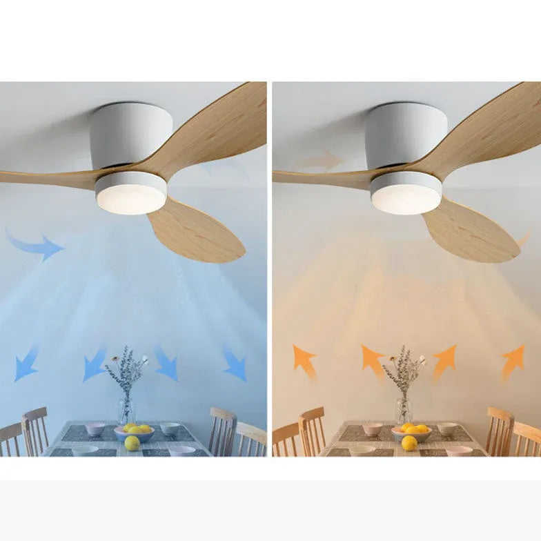 Three-Blade Streamlined Ceiling Fan with Light