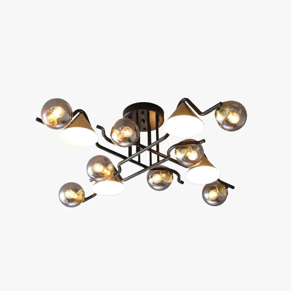 Luminaire salon industriel moderne chic suspendu