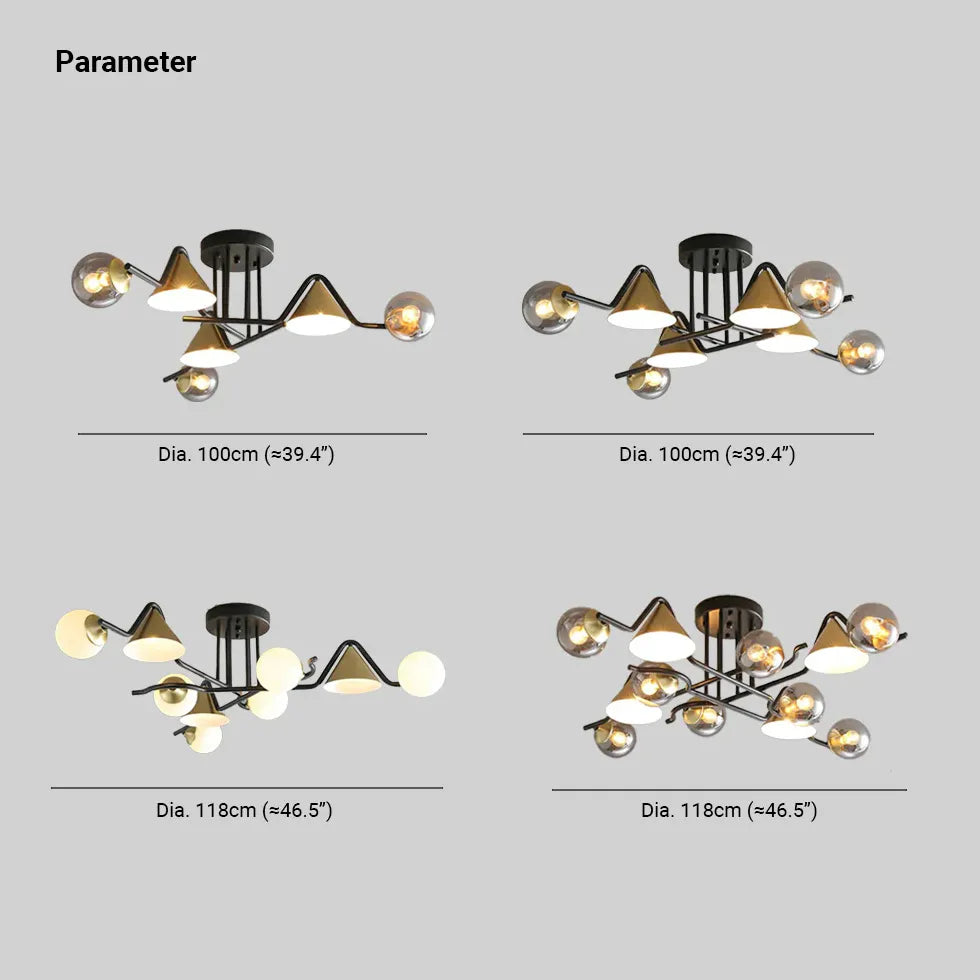 Luminaire salon industriel moderne chic suspendu