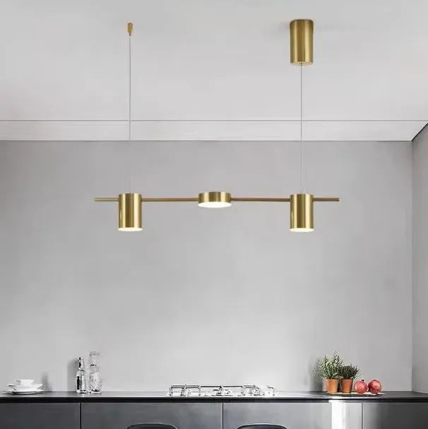 Lustre moderne linéaire multi-têtes pour restaurant