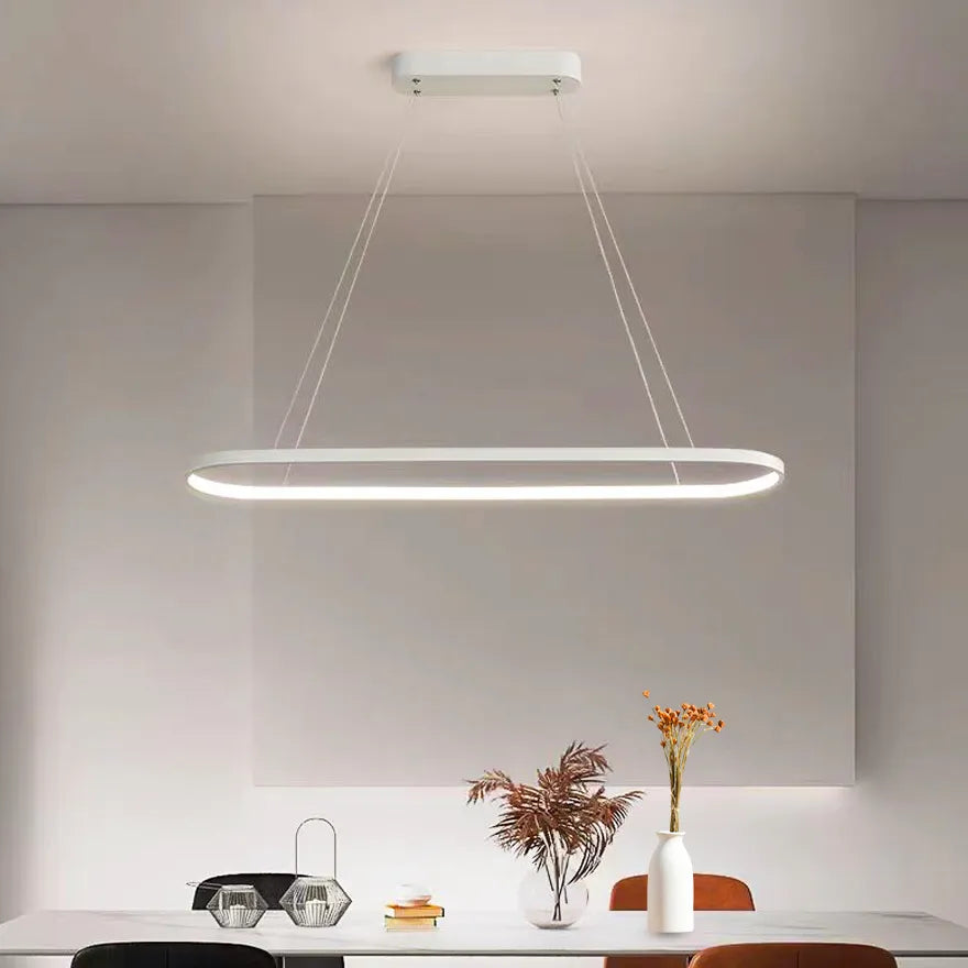 Suspension LED Moderne Ovale Dimmable pour Salle à Manger