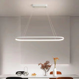 Suspension LED Moderne Ovale Dimmable pour Salle à Manger