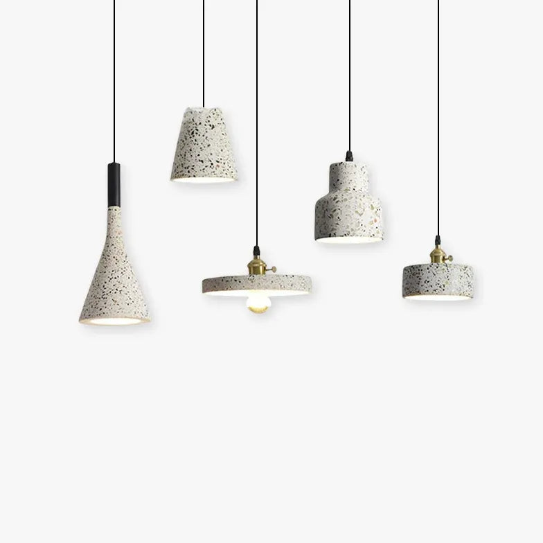 Lustre pendant salon style terrazzo texture