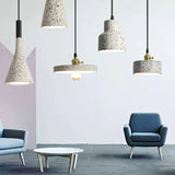 Lustre pendant salon style terrazzo texture