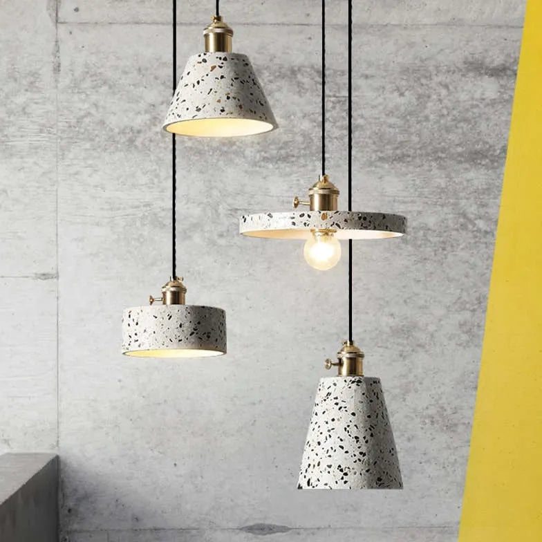 Lustre pendant salon style terrazzo texture